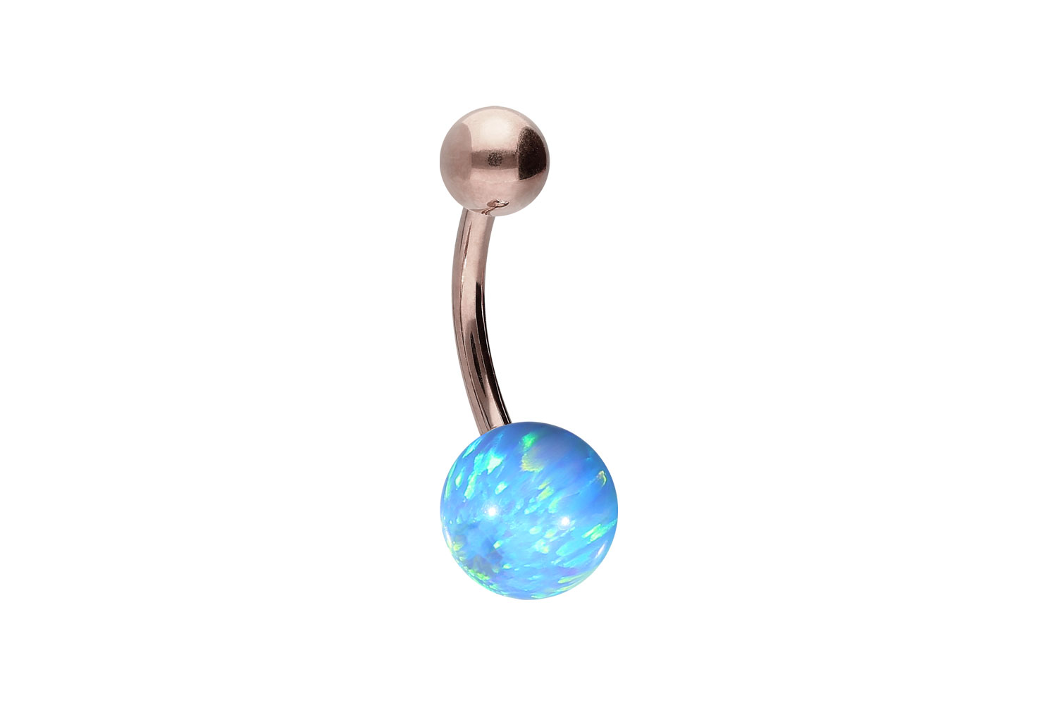 Titan Bananabell Piercing SYNTHETISCHER OPAL + TITAN-KUGEL